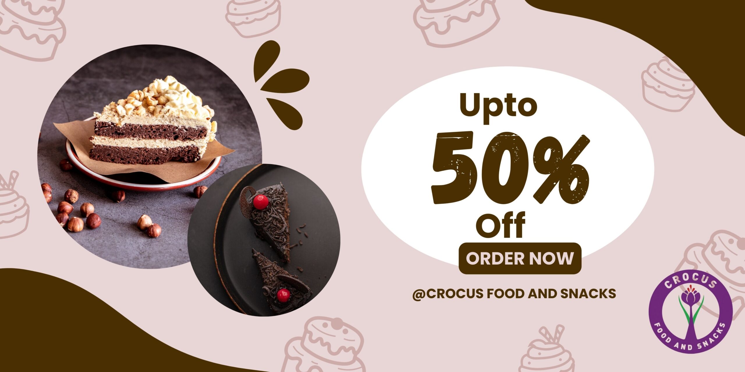 Yellow and Brown Simple Promotion Sweet Cake Food Banner (1)